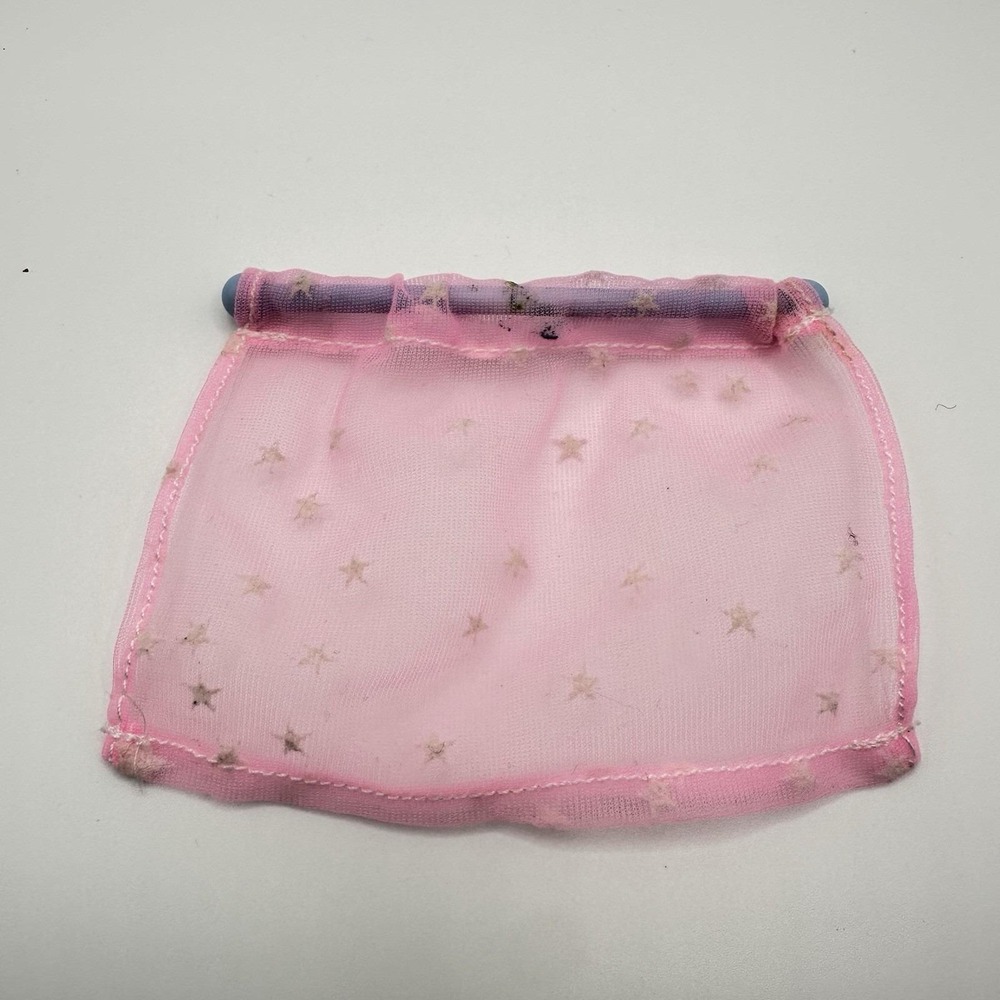 Vintage Playskool Dollhouse ~‎ Front Door Curtain Pink with Stars